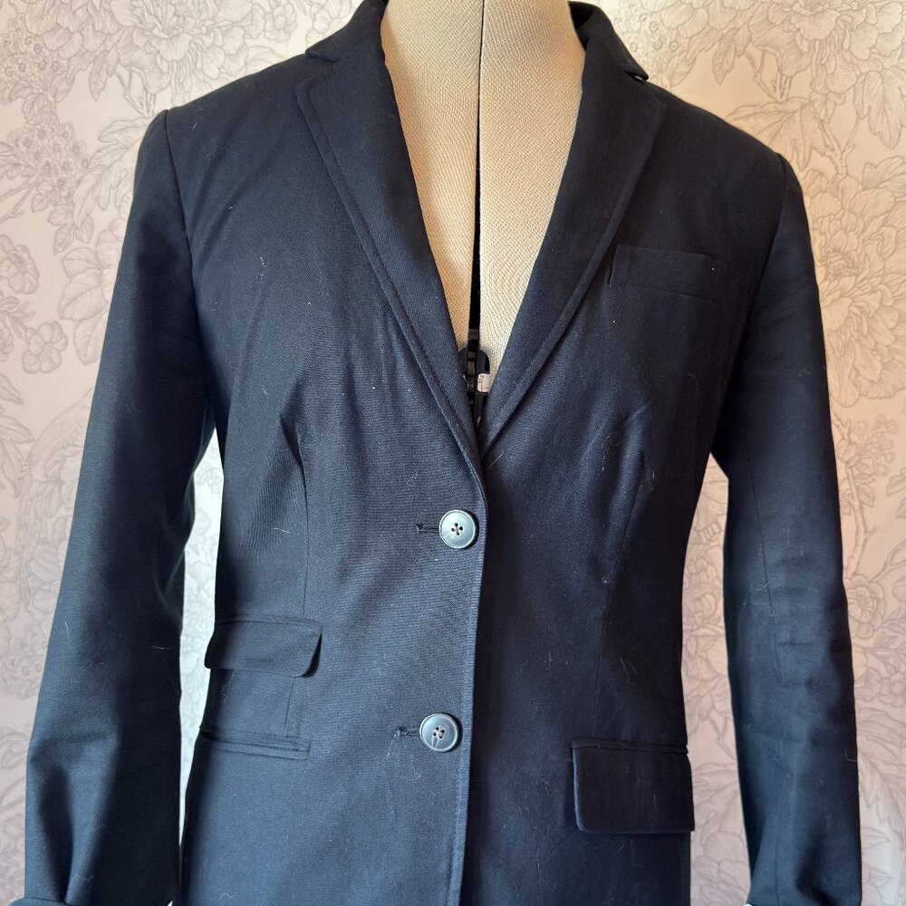 GAP Black Cotton Blazer | Casual Tailored Jacket | Classic Layer | Size 4